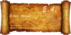 Eder Anna névjegykártya